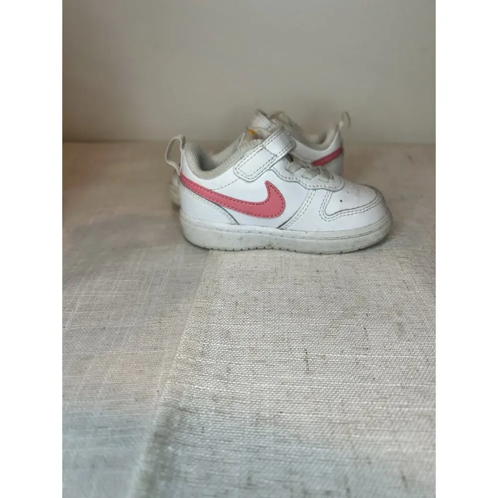 NIke Shoes Girls 6C Court Borough Low 2 Baby Toddler White Pink